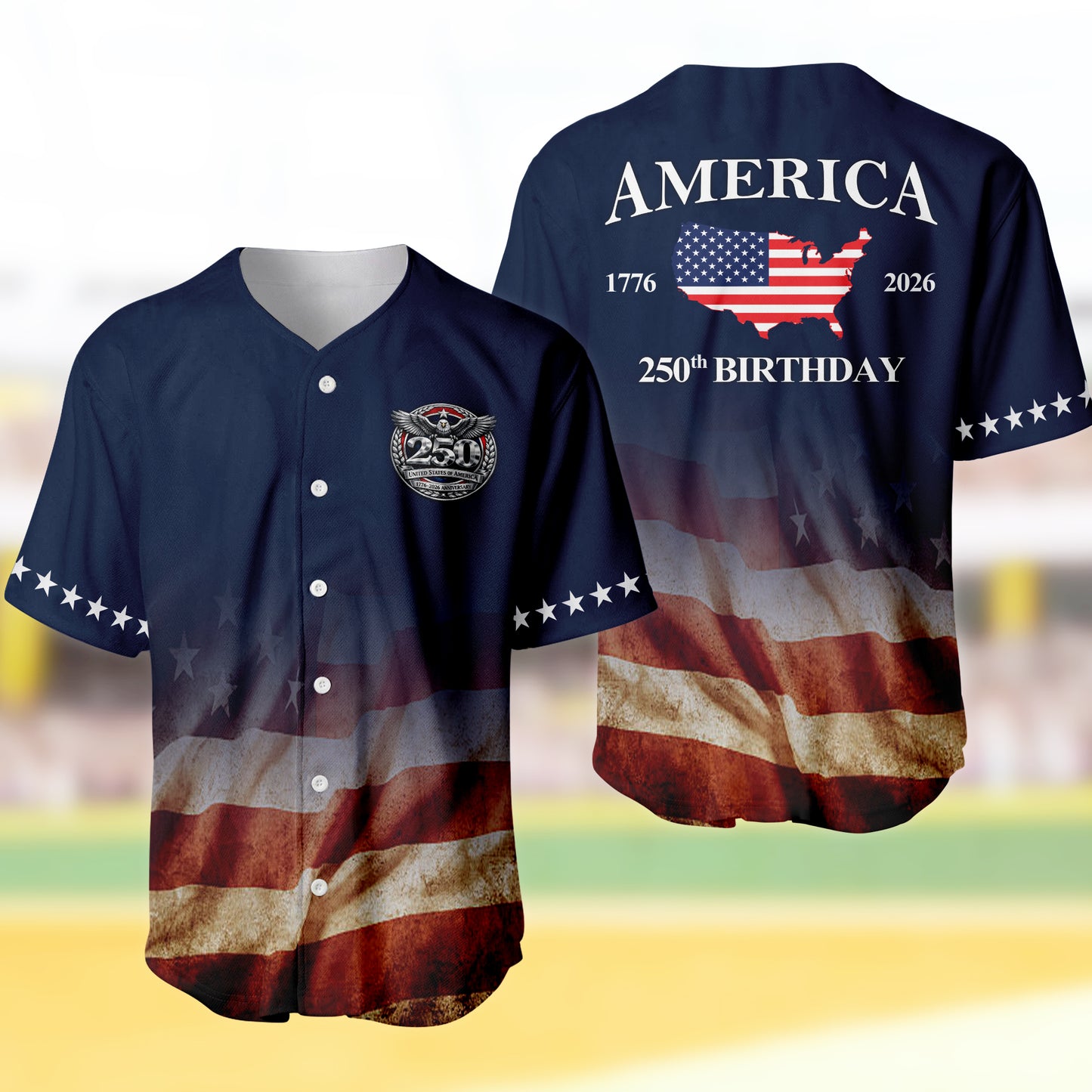 America 250th Anniversary, USA Independence Day 4 of July Baseball Jersey