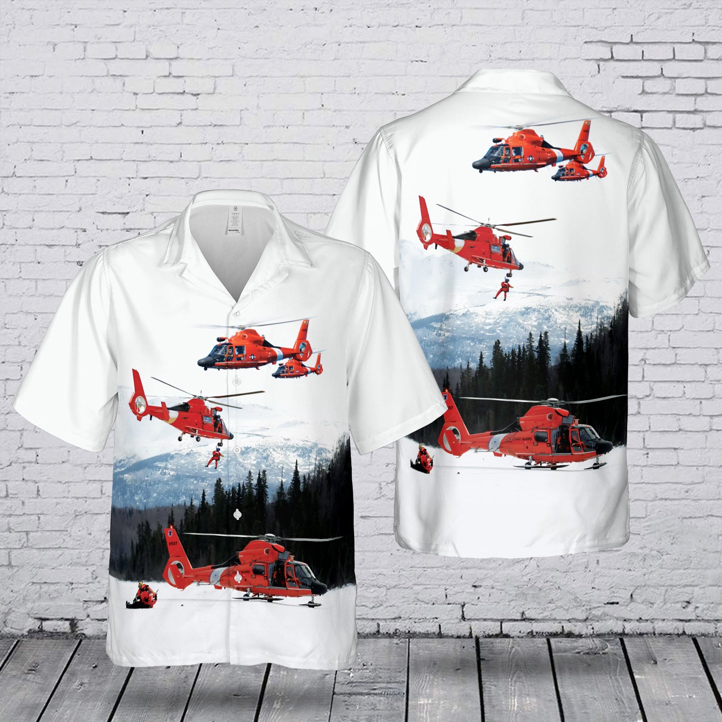 US Coast Guard (USCG) MH-65 Dolphin Hawaiian Shirt