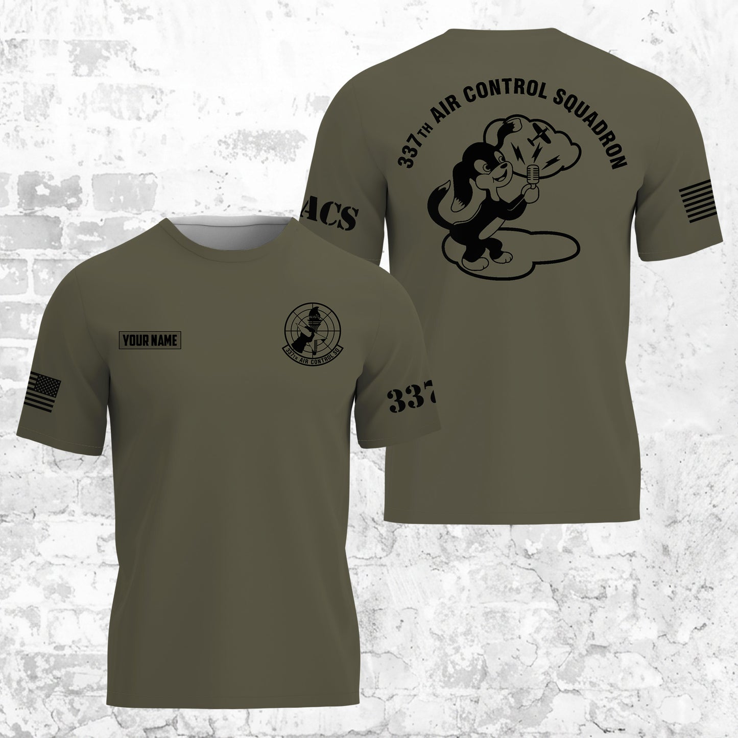 Custom Name 337th Air Control Squadron (337 ACS) 3D T-shirt
