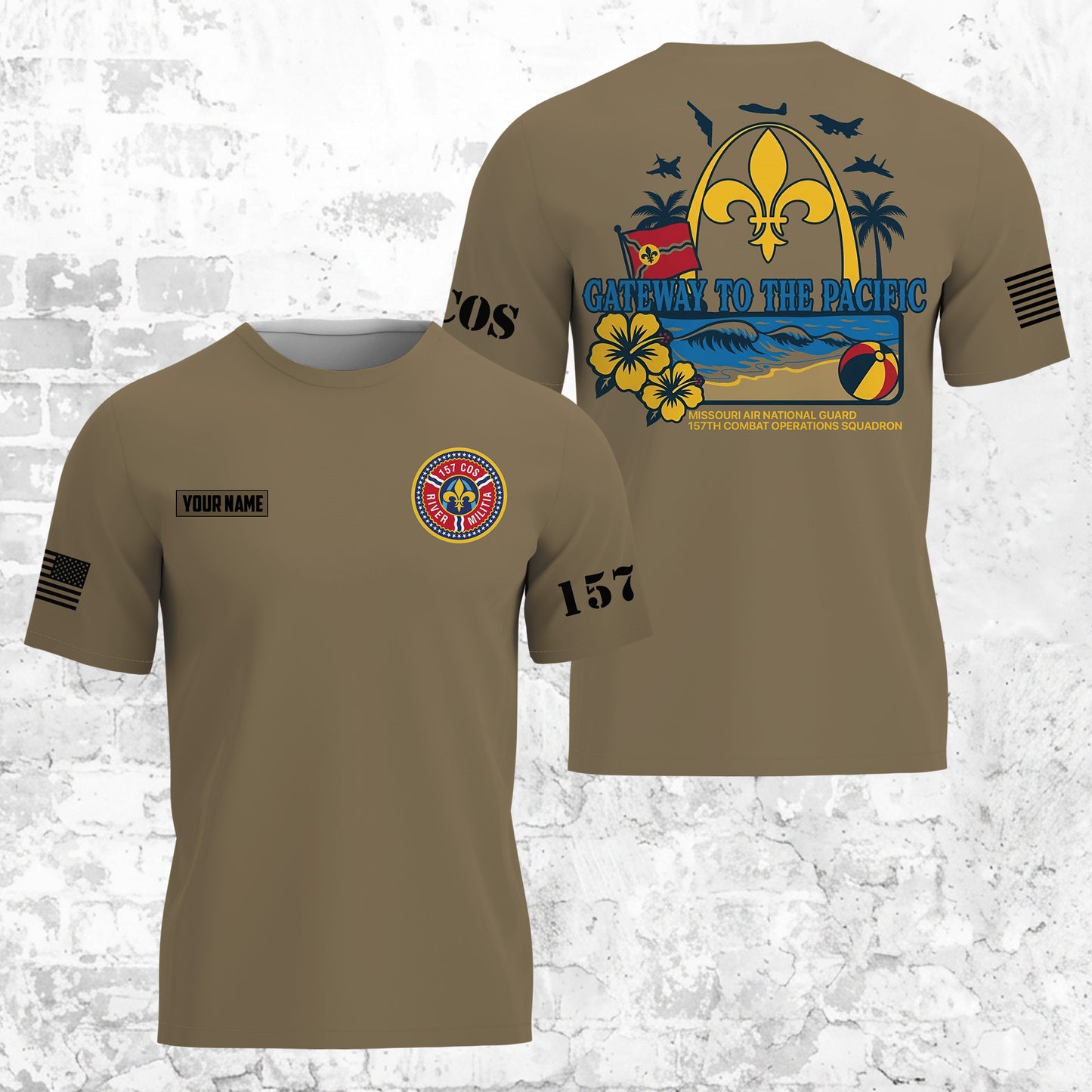 Custom Name 157th Combat Operations Squadron (157th COS) 3D T-shirt