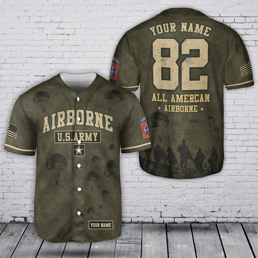 Custom Name & Number U.S Army 82nd Airborne Division Baseball Jersey