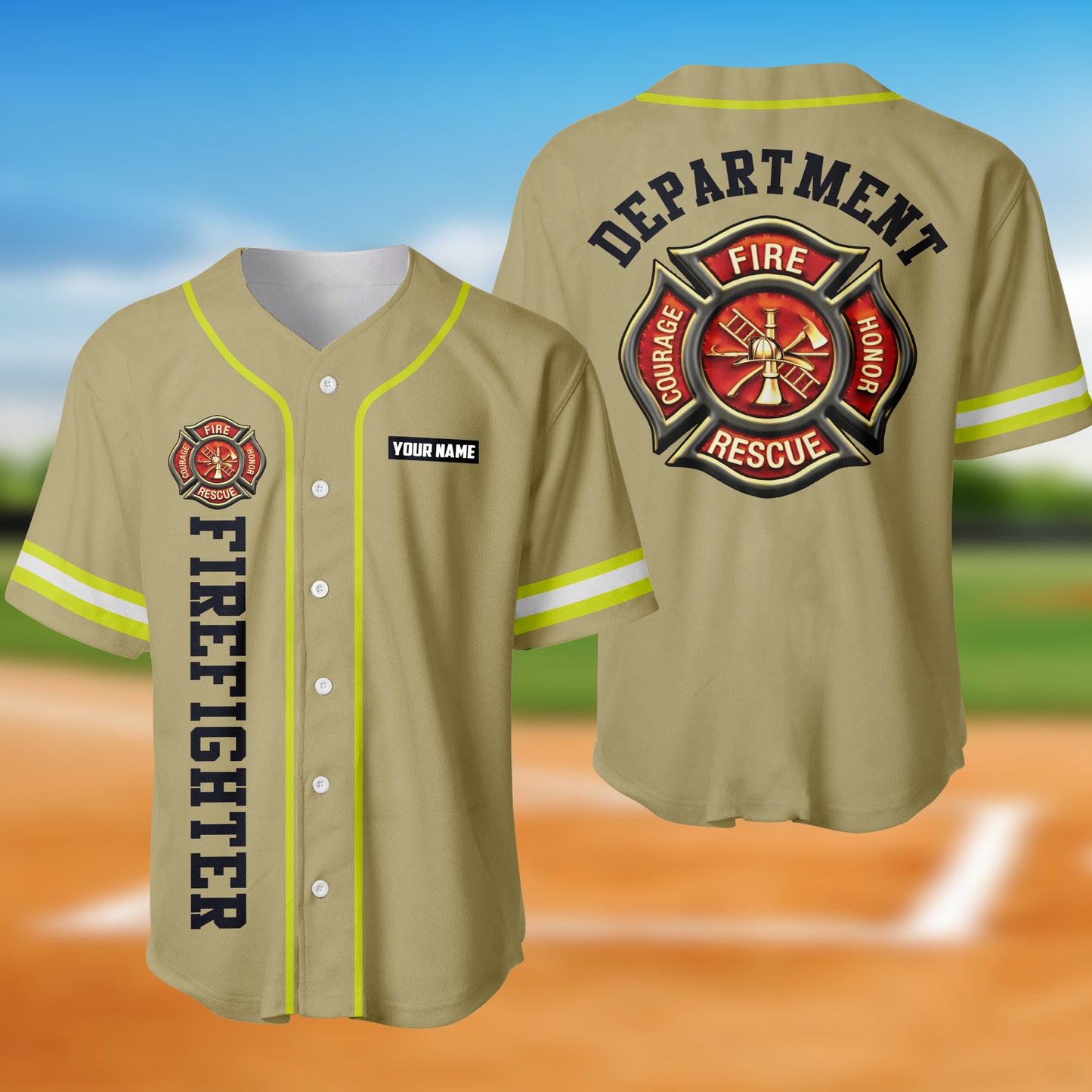 Custom Firefighter Baseball Jersey