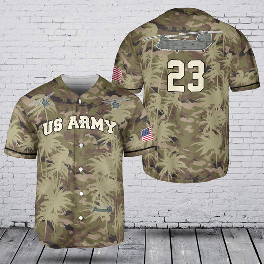 Custom Number US Army Boeing CH-47 Chinook Baseball Jersey