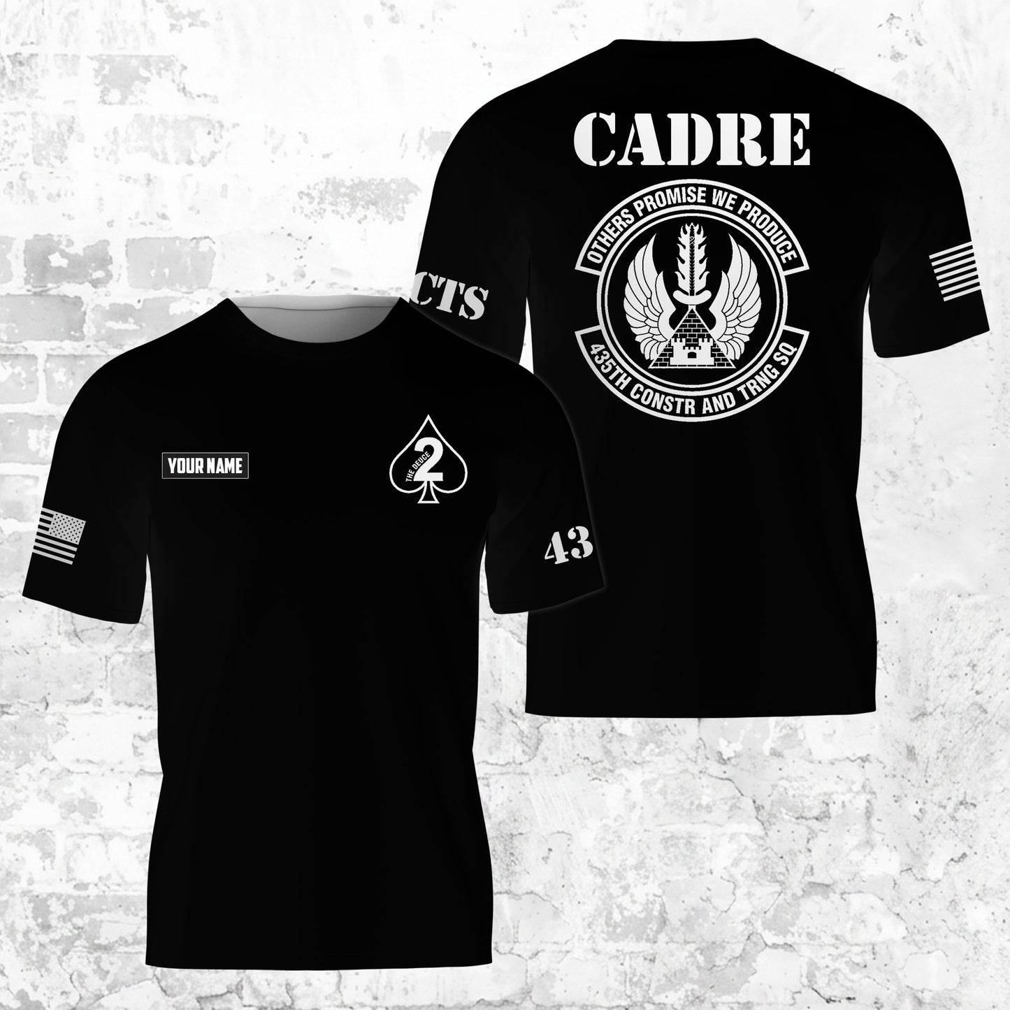 Custom Name 435th Construction and Training Squadron (435 CTS) 3D T-shirt