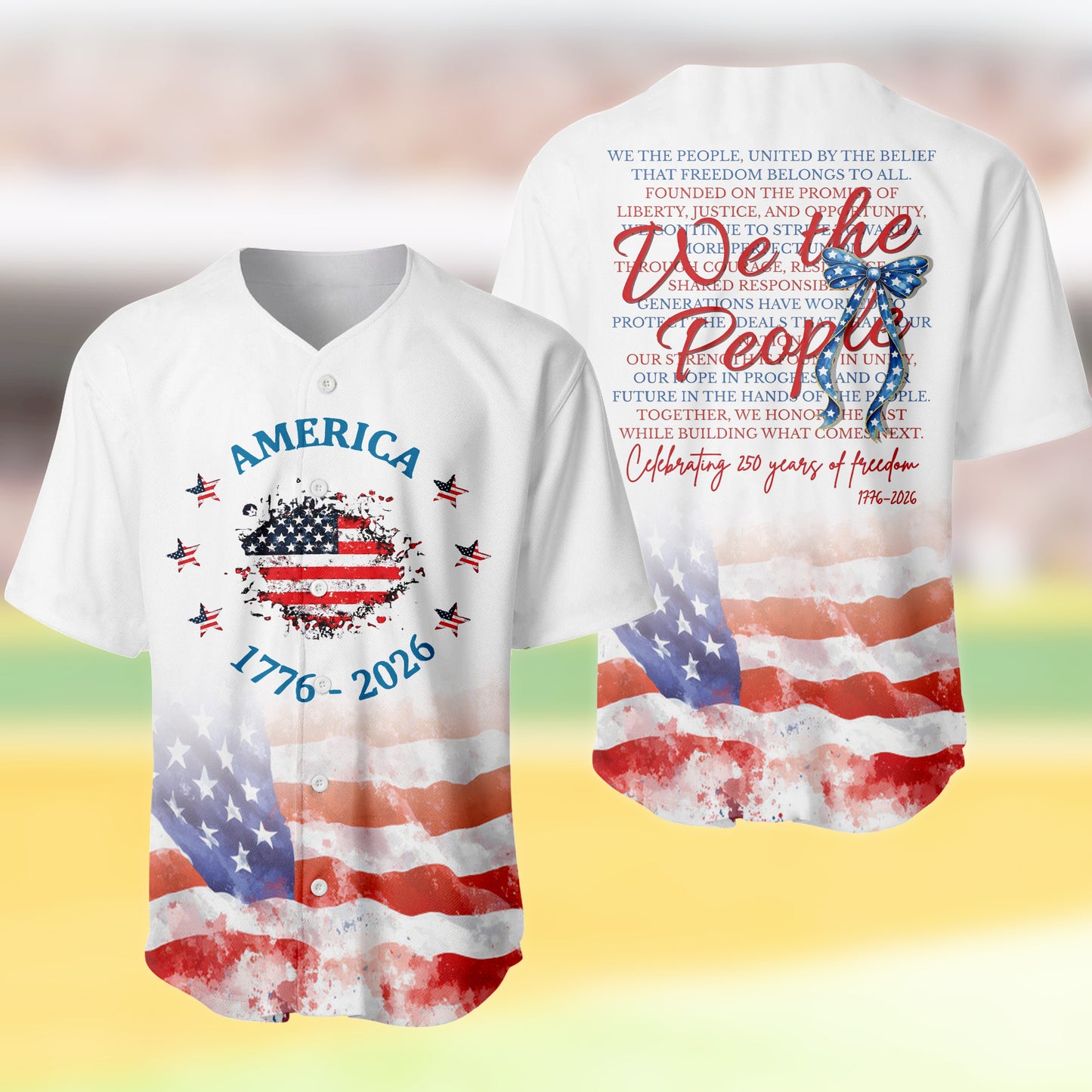 America 250th Anniversary, USA Independence Day 4 of July Baseball Jersey