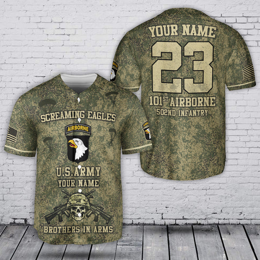 Custom Name & Number U.S Army  101st Airborne Division Baseball Jersey