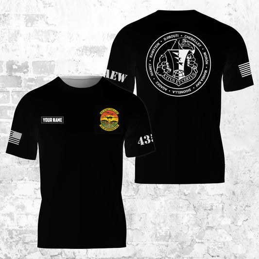 Custom Name 435th Air Expeditionary Wing (435 AEW) 3D T-shirt