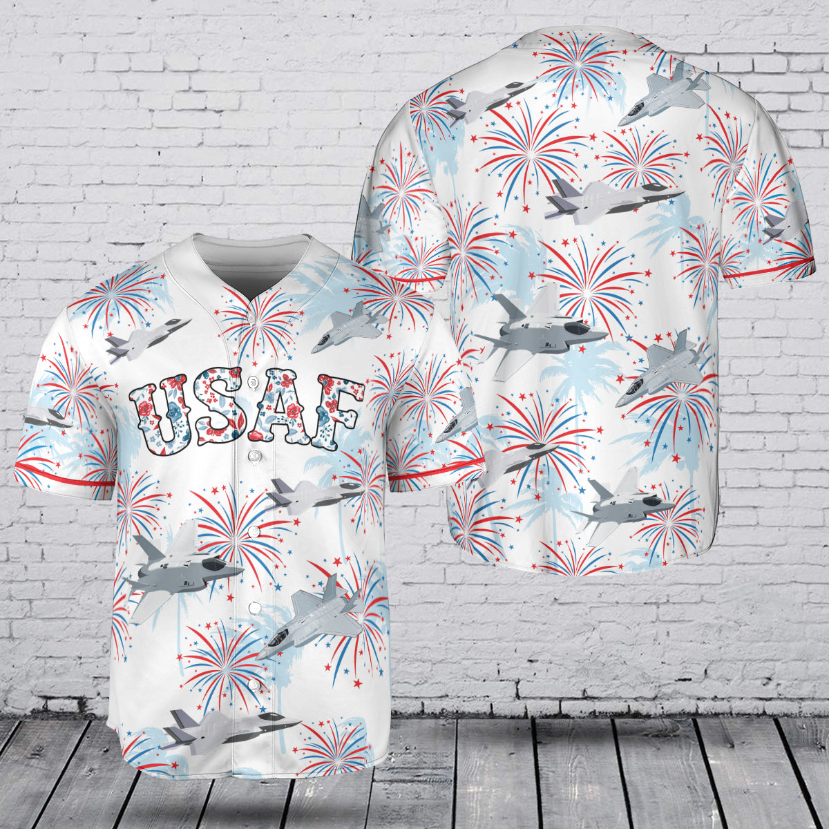 USAF F-35 Lightning II 250th Anniversary, 4th of July Baseball Jersey