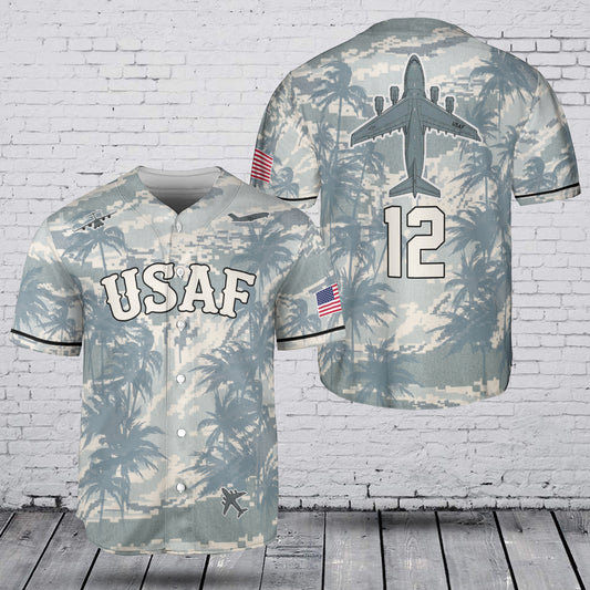 Custom Number USAF Boeing C-17 Globemaster III Baseball Jersey