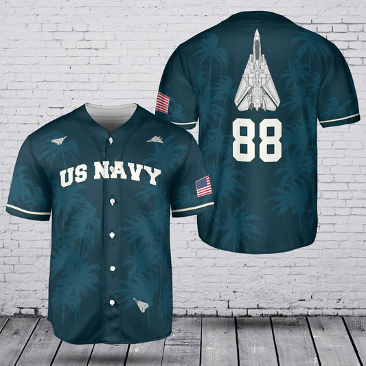 Custom Number U.S Navy Grumman F-14 Tomcat Baseball Jersey