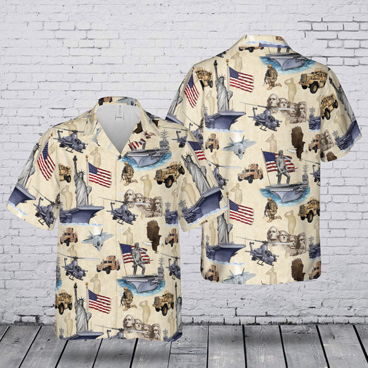 Military USA 250th Anniversary Hawaiian Shirt