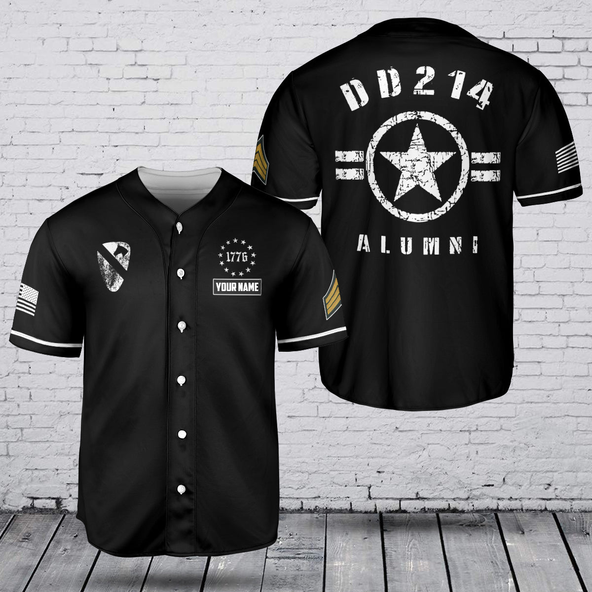 Custom Name & Rank U.S Army 1st Cavalry Division Baseball Jersey