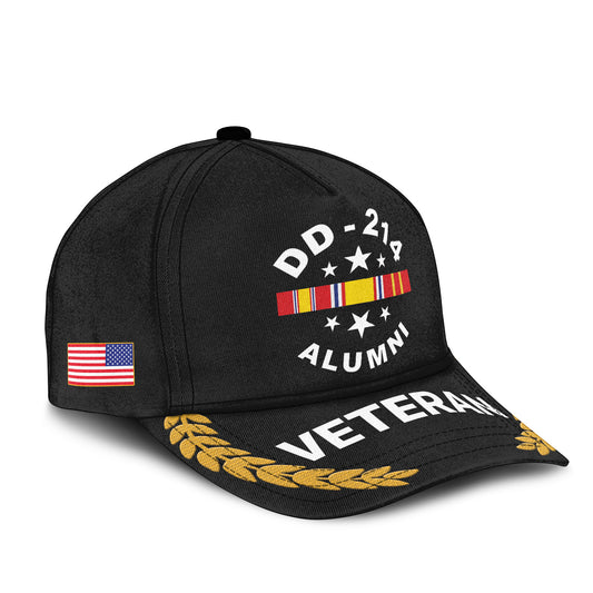 Custom Name, Year & Rank Military Veteran Baseball Cap