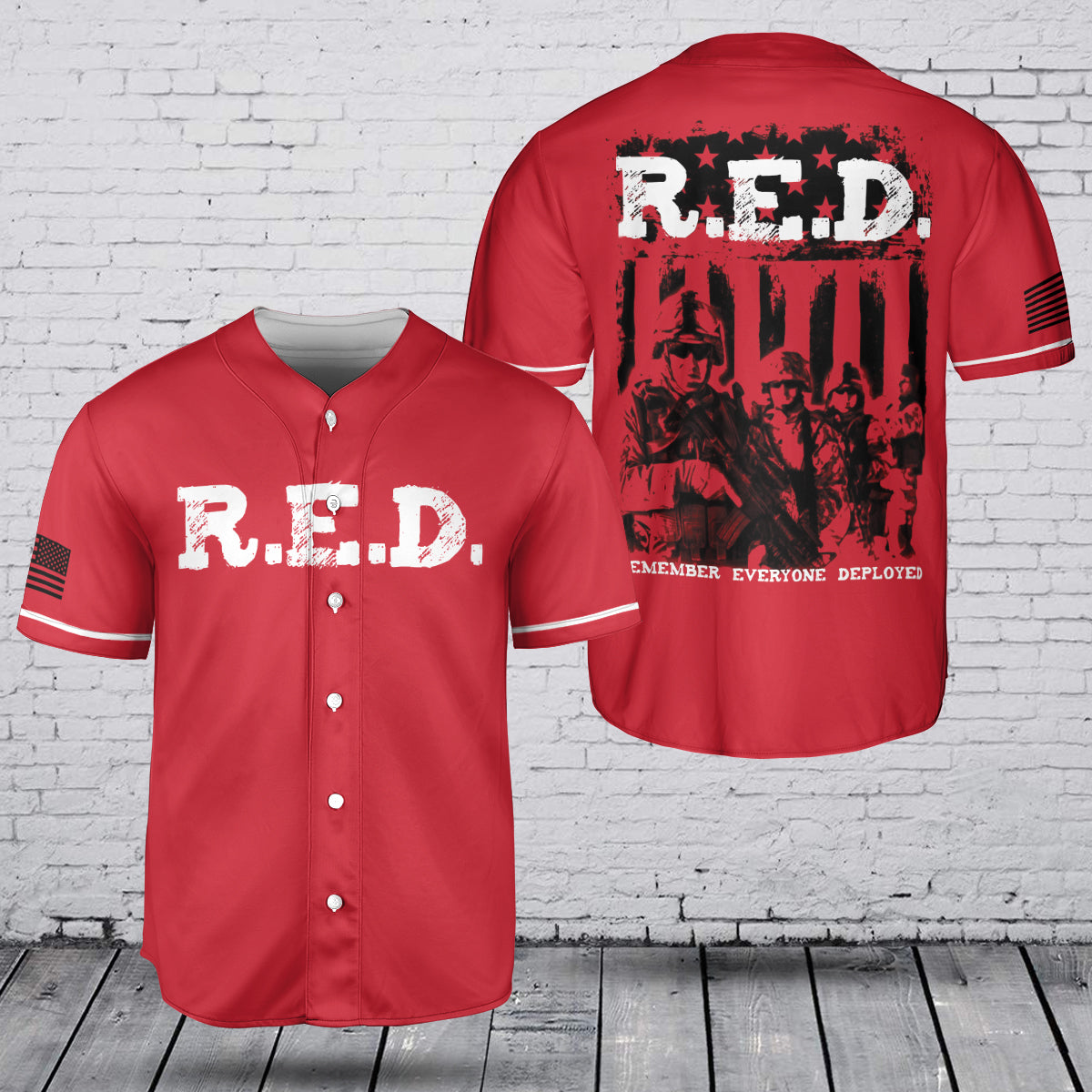 Remember Everyone Deployed (RED Friday) Military Baseball Jersey