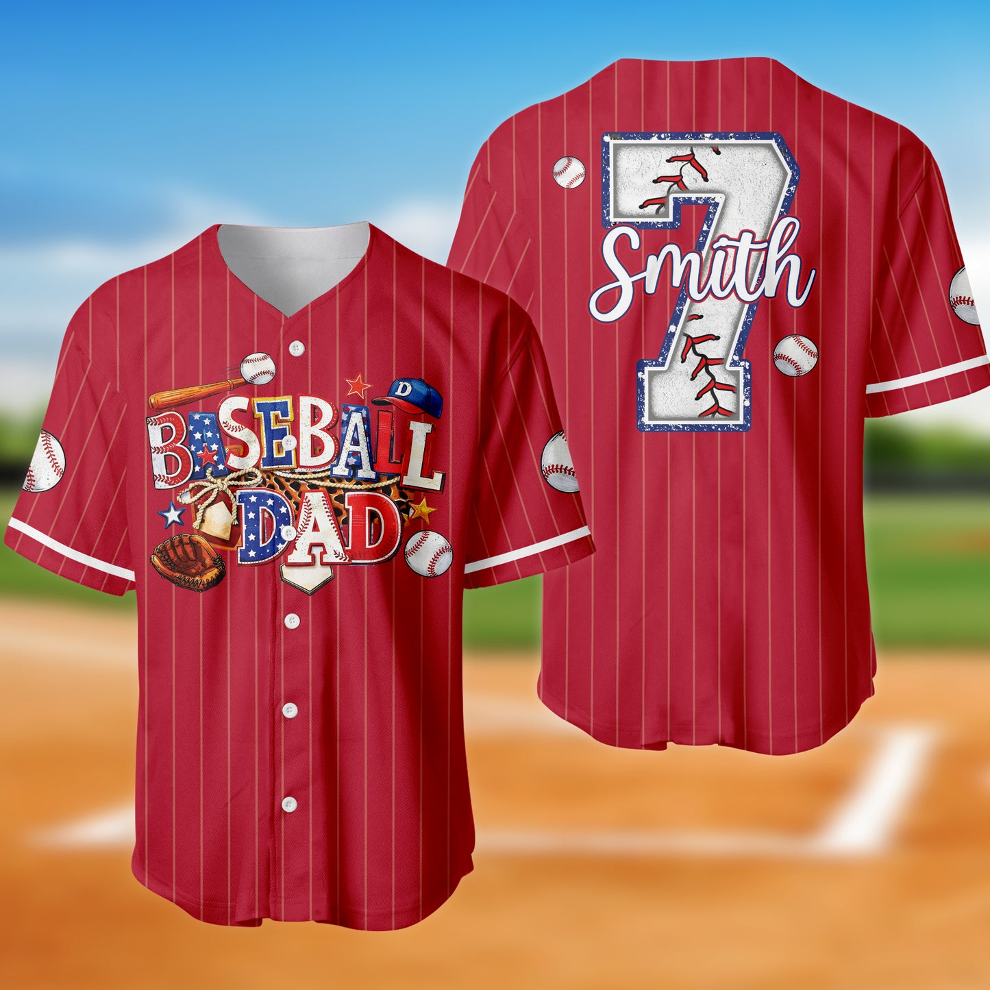 Custom Baseball Dad, Father's Day Baseball Jersey