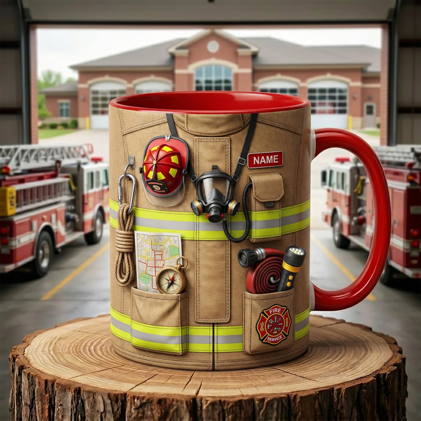 Personalized Firefighter Accent Mug