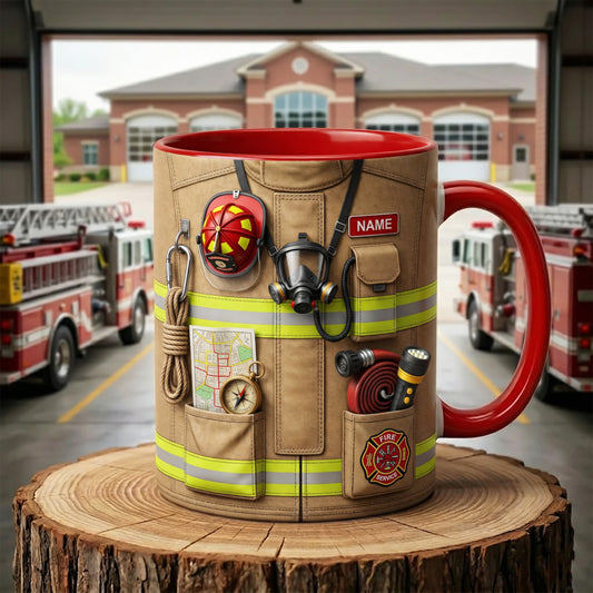 Personalized Firefighter Accent Mug