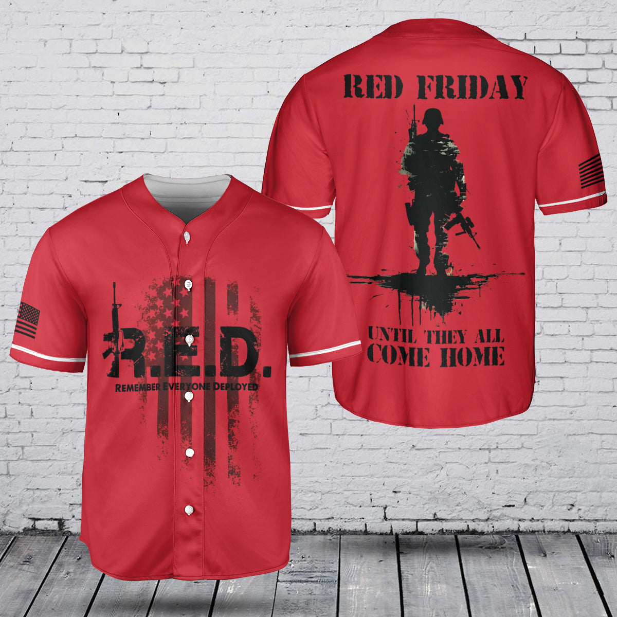 Remember Everyone Deployed (RED Friday) Military Baseball Jersey