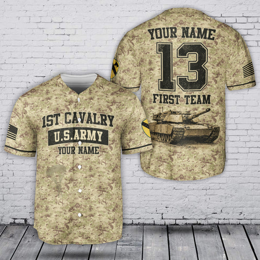 Custom Name & Number U.S Army 1st Cavalry Division Baseball Jersey