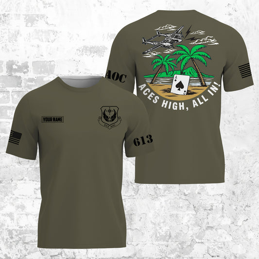 Custom Name 613th Air Operations Center (613 AOC) 3D T-shirt