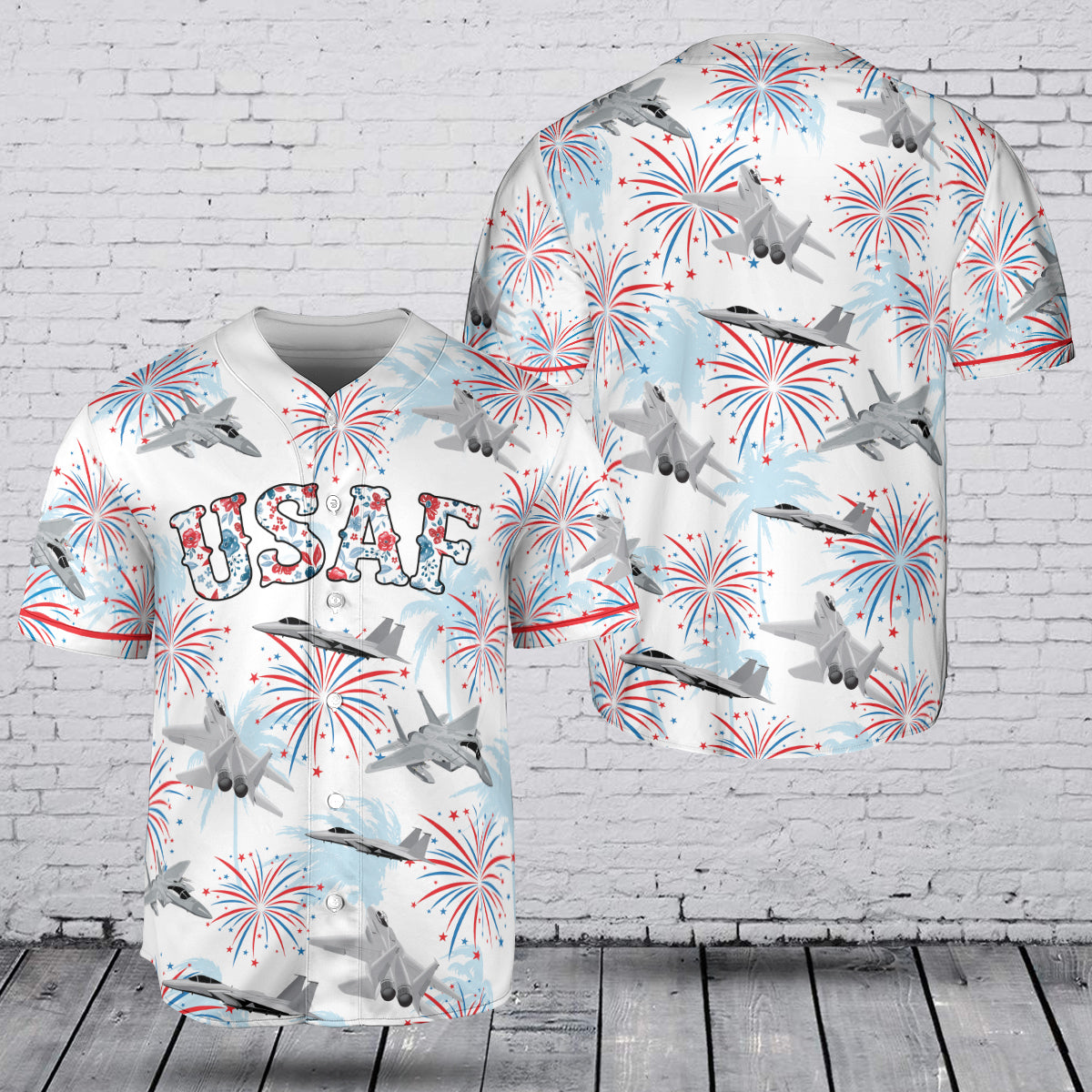 USAF F-15 Eagle 250th Anniversary, 4th of July Baseball Jersey
