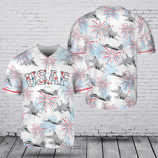 USAF F-15 Eagle 250th Anniversary, 4th of July Baseball Jersey