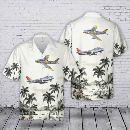 USAF F-86 Sabre Aircraft Classic Hawaiian Shirt