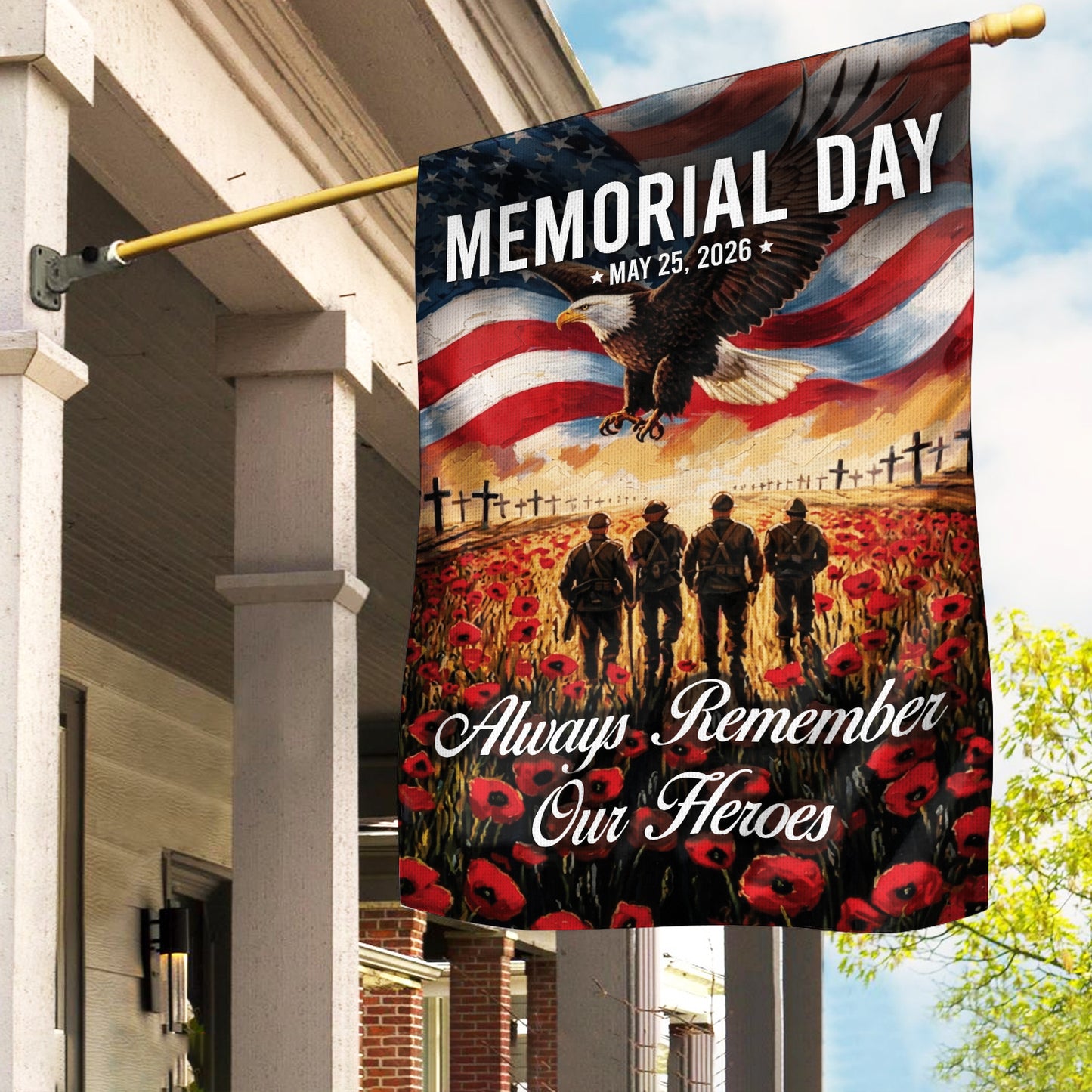 Memorial Day House Flag