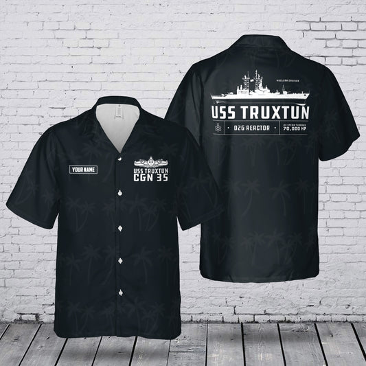 Custom Name USS Truxtun (CGN-35) Hawaiian Shirt