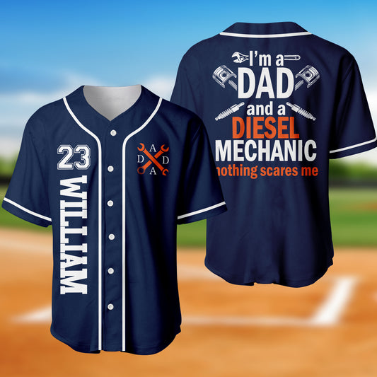 Custom Mechanic Dad Father's Day Baseball Jersey
