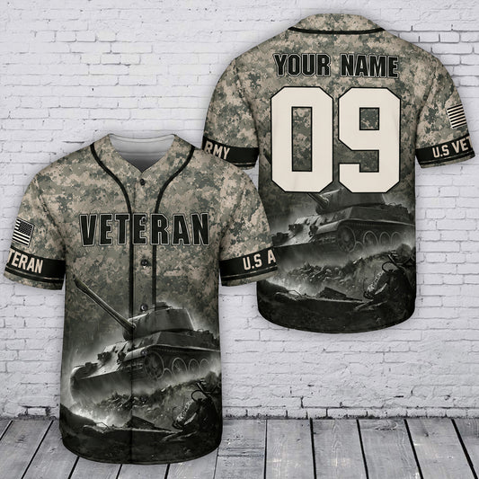 Custom Name US Army Veteran Baseball Jersey