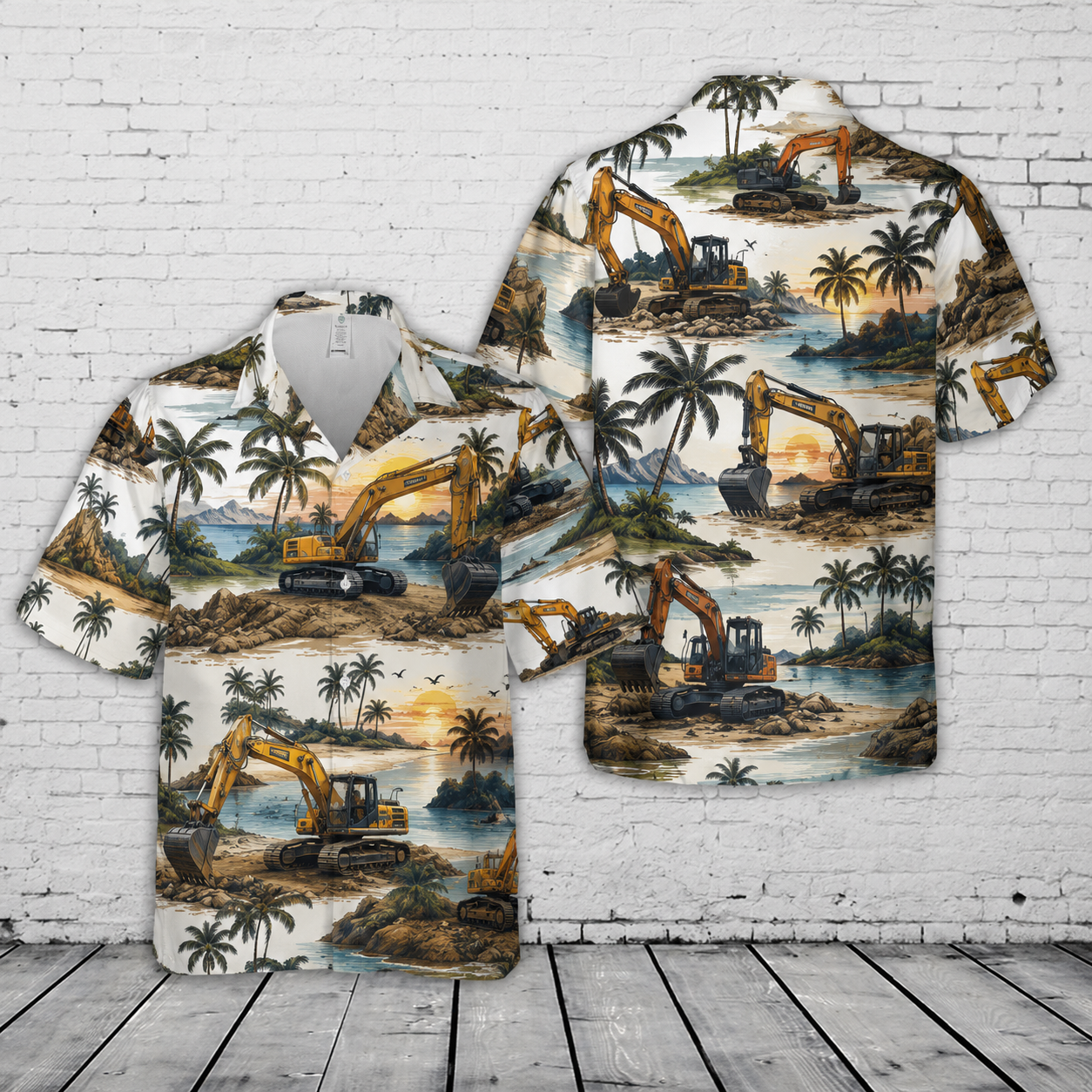 Excavator Operator Hawaiian Shirt