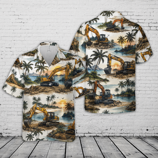 Excavator Operator Hawaiian Shirt