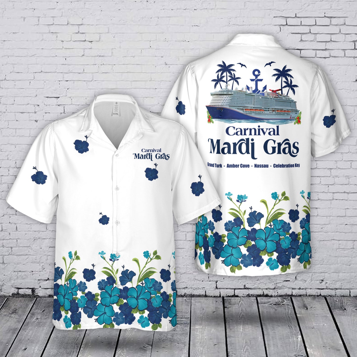 Carnival Cruise Line Mardi Gras Hawaiian Shirt