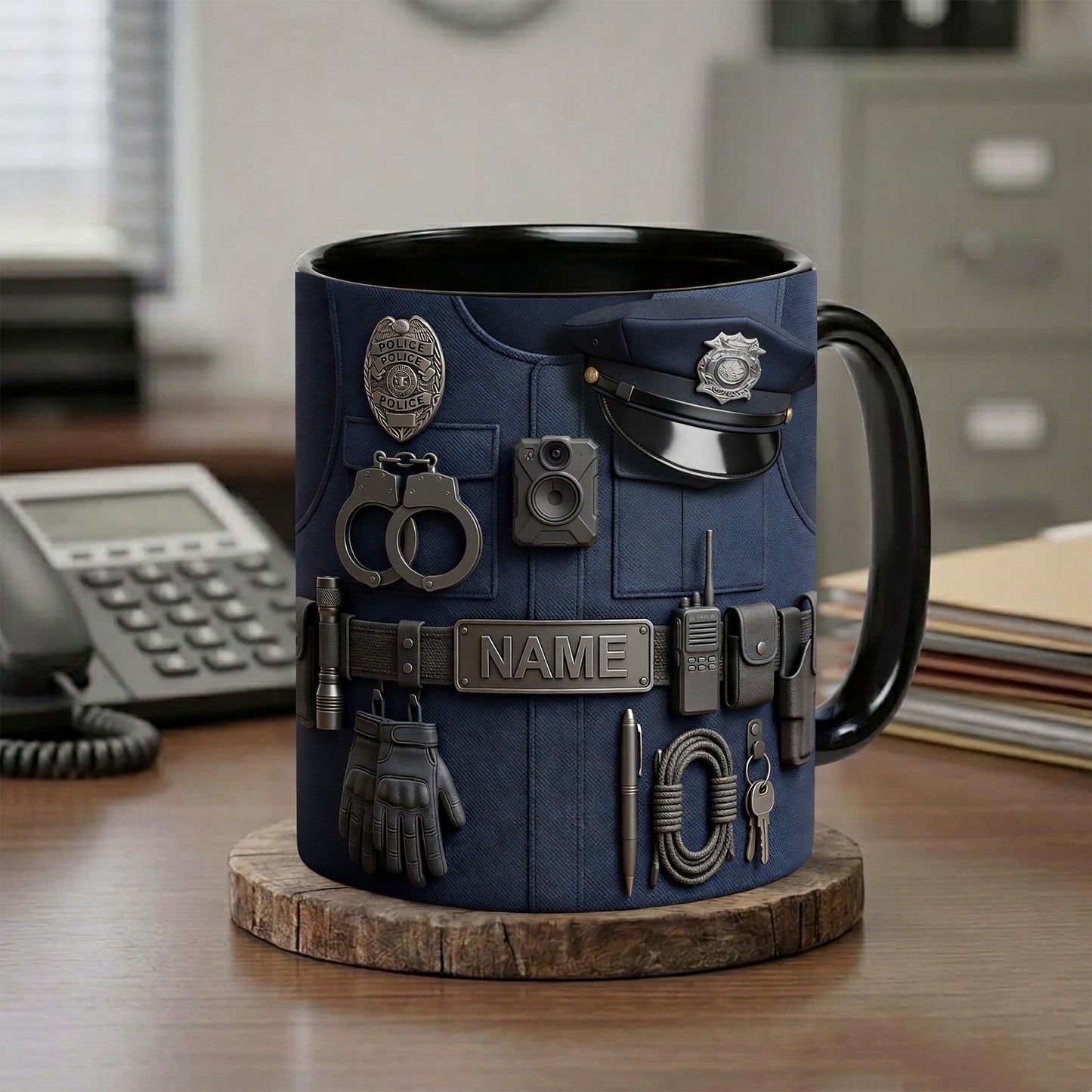Personalized Police Officer Accent Mug