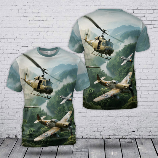 Military Helicopter 3D T-Shirt