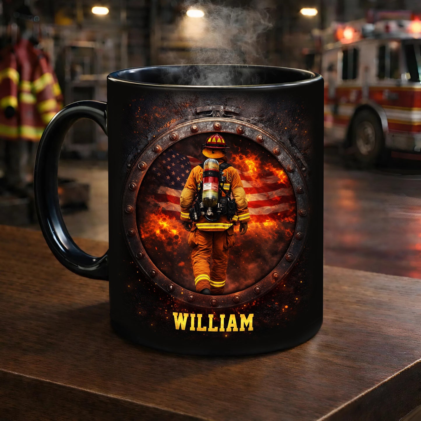 Personalized Firefighter Accent Mug