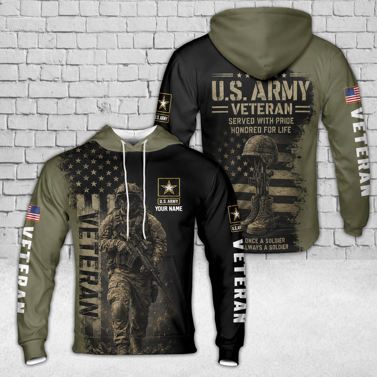 US Army Veteran 3D Hoodie