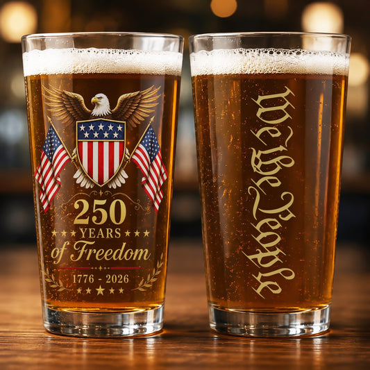 250th Anniversary United States, 1776-2026 Patriotic USA Pint Glass Beer Mug