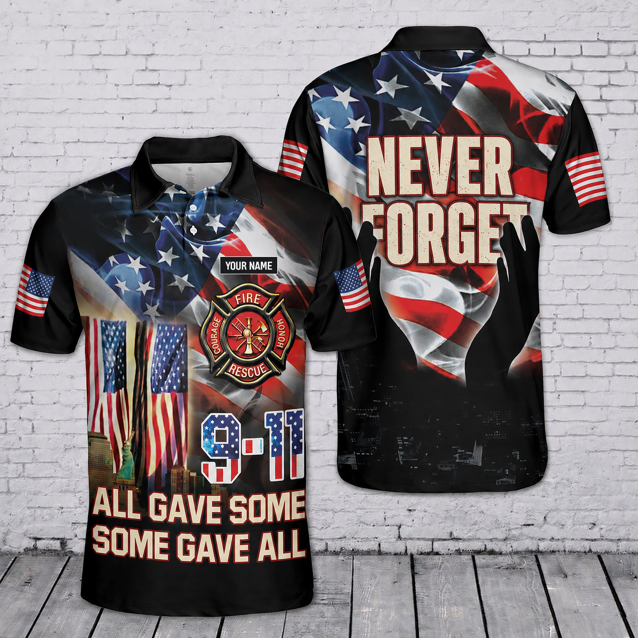 Custom Name 9/11 Days Firefighter All Gave Some, Some Gave 2026 Memorial Polo Shirt
