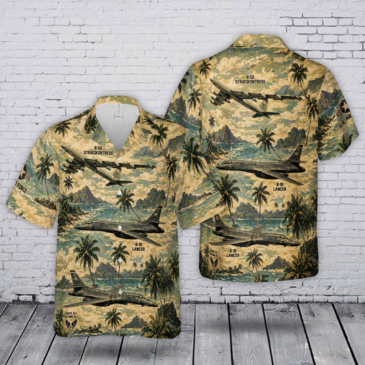 USAF B-52 Stratofortress B-1B Lancer Hawaiian Shirt Hawaiian Shirt