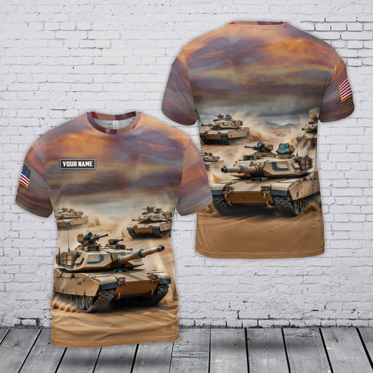 Custom Name U.S Army M1 Abrams 3D T-Shirt