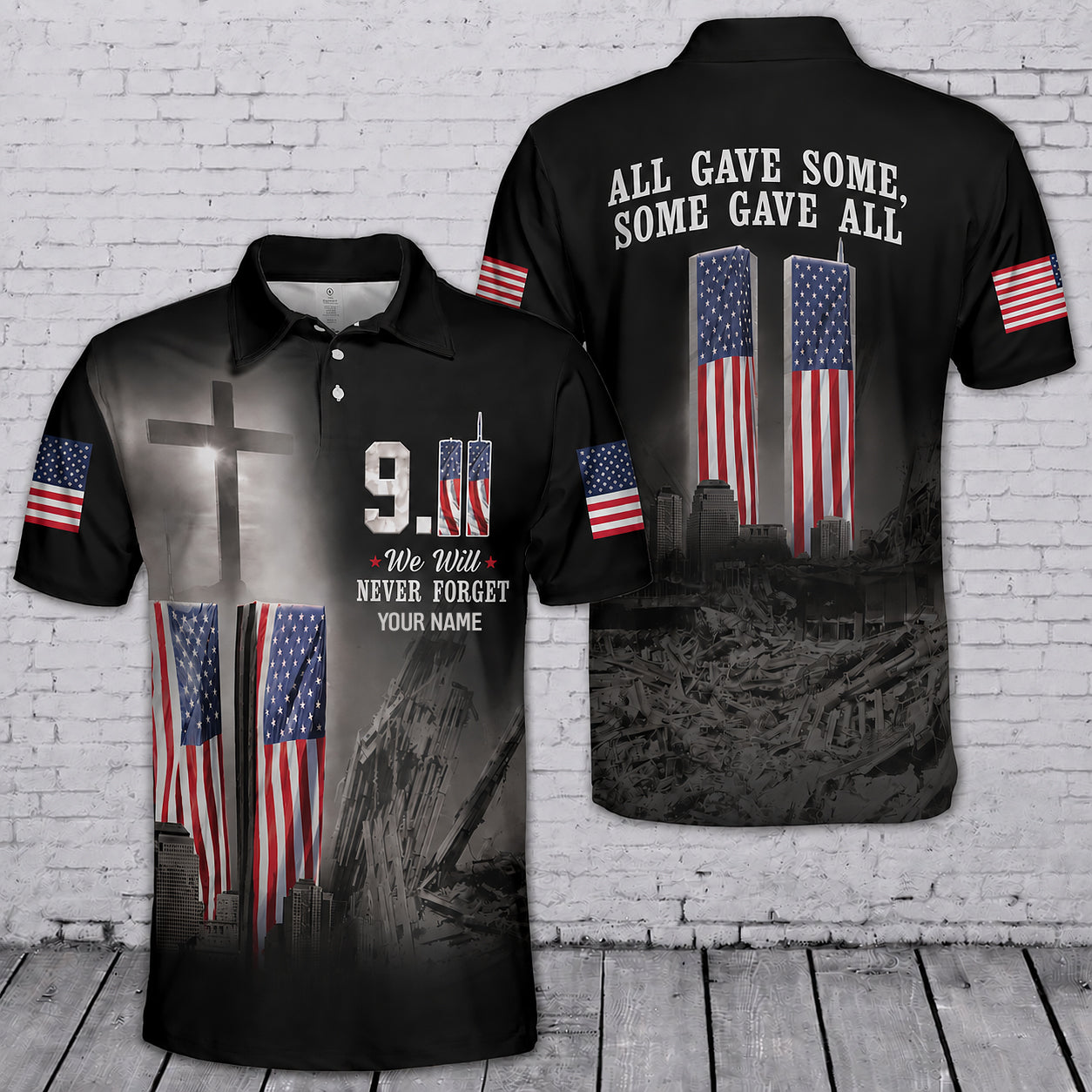 Custom Name 9/11 Days Firefighter All Gave Some, Some Gave 2026 Memorial Polo Shirt