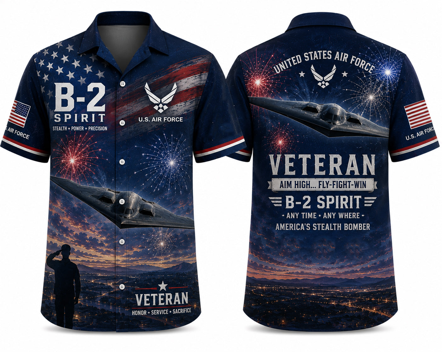 U.S Air Force B-2 Spirit 4th July 250th Anniversary 1776-2026 Hawaiian Shirt