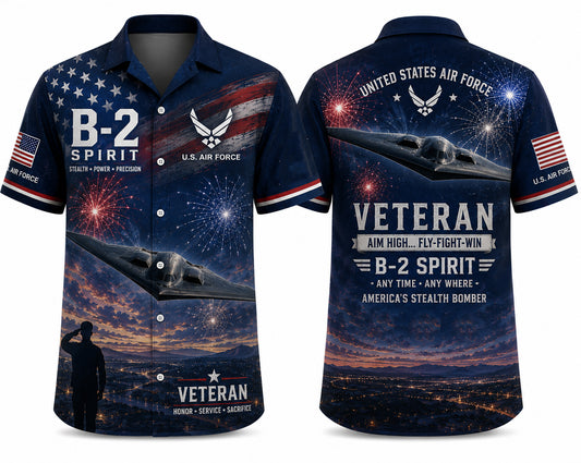 U.S Air Force B-2 Spirit 4th July 250th Anniversary 1776-2026 Hawaiian Shirt
