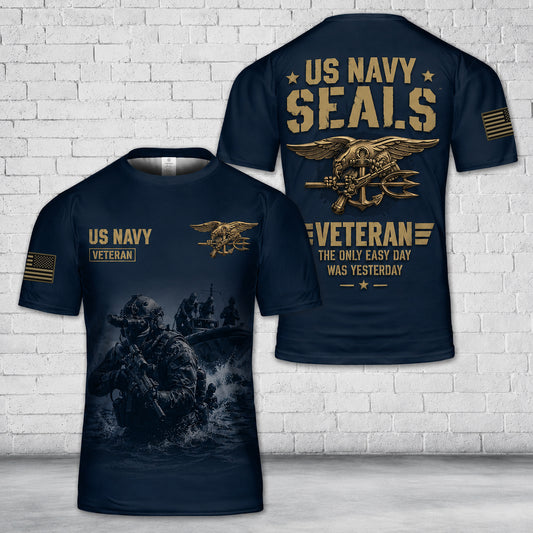 Custom Name US Navy Seals Veteran 3D T-Shirt