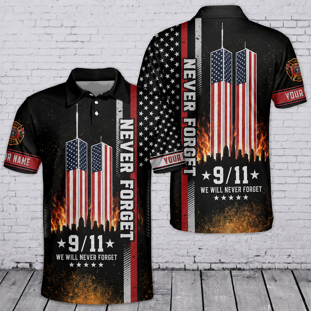 Custom Name 9/11 Days Firefighter All Gave Some, Some Gave 2026 Memorial Polo Shirt