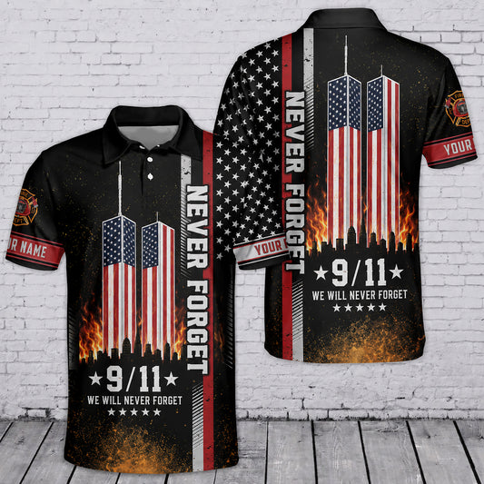 Custom Name 9/11 Days Firefighter All Gave Some, Some Gave 2026 Memorial Polo Shirt