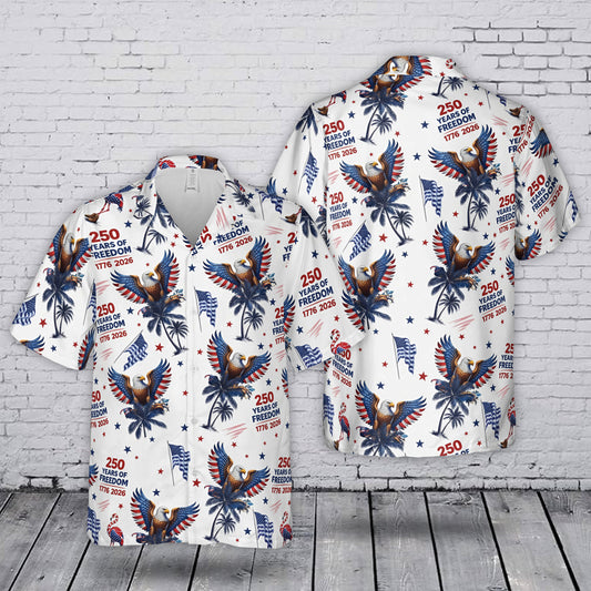 American 250th Anniversary 1776-2026, Independence Day, USA 4th July Hawaiian Shirt