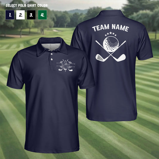 Custom Name Golf Team Polo Shirt